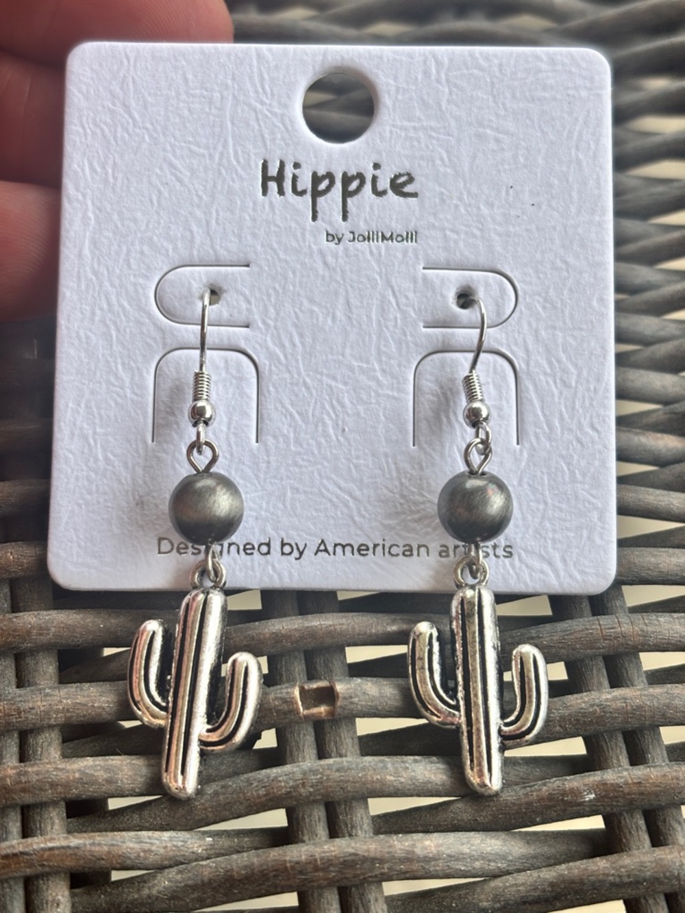 Hippie by JollyMolli Silver Cactus Dangle Earrings